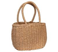 Uanqfegy Sac à main en paille-sac à main tissé de capacité pour femmes, de paille rétro décontracté poignée supérieure pour les voyages d'été la plage
