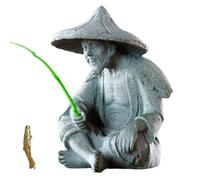 Uanqfegy Statue de pêcheur en résine avec Canne à Poisson, Sculpture de Jardin, décor d'aquarium, décor Asiatique pour Terrarium Paysage
