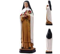 Uanqfegy Statue de Sainte Thérèse de Lisieux - Statues religieuses catholiques 20, 3 cm, Figurine en résine pour étagère, cheminée, Jardin, Cadeau chrétien inspirant