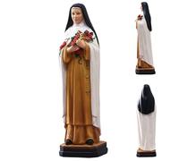 Uanqfegy Statue en résine de Sainte Thérèse de Lisieux, Figurine Religieuse catholique 8 Pouces pour étagère, cheminée, Jardin, Cadeau chrétien inspirant