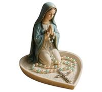 Uanqfegy Support de Chapelet élégant en résine, mère, prière, décoration Religieuse catholique, Statue d'autel de Bureau compacte pour la Maison