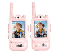 Uanqfegy Talkies-Walkies vidéo - Lot de 2 talkies-Walkies Rechargeables pour Enfants avec Appel vidéo en Temps réel, écran Clair 2.0 pour Les Jeux en intérieur et en extérieur