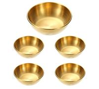 Uanqfegy Tasses à sauce en acier inoxydable, assiettes à tremper polies miroir 5 pièces pour Restaurant domicile, 3x1