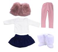 Uanqfegy Vêtements de poupée de 18 Pouces - 5 pièces, Ensemble Tenue d'hiver, Gilet, Jupe, Pantalon, Chaussures pour poupée américaine