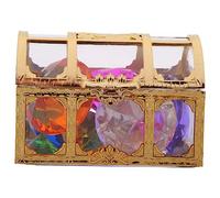 Uanratg Jouets de piscine de pierres précieuses de plongée en diamant coloré avec coffre de pirate du jeu de pierres précieuses sous-marines d'été pour enfants