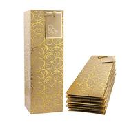 Uanratg Lot de 10 sacs à vin en papier kraft avec poignées, pour Noël, fête, shopping, vente au détail