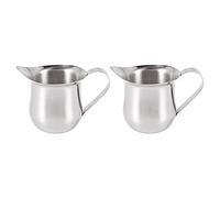 Uanratg Lot de 2 boîtes de crème cloche en acier inoxydable de 3 oz café express tir pichet mousseux doseur de café Latte Art
