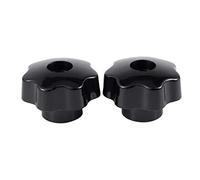 Uanratg Lot de 2 écrous filetés femelles M10, 50 mm, poignée de bouton de serrage, tête en étoile en plastique