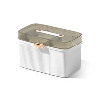 Uanratg Stockage de premiers secours portable Boîte de rangement de médicaments en plastique transparent à 2 niveaux d'urgence de grande capacité