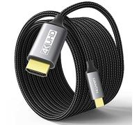 UANTIN Câble USB C vers HDMI 3 m | 4K haute vitesse USB 3.1 Type-C vers HDMI [compatible Thunderbolt 3/4/5] avec MacBook, Galaxy S9 à S24, iPhone 15/16, iPad Pro, iMac, Surface