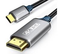 UANTIN Câble USB C vers HDMI de 1,8 m | Câble USB 3.1 Type-C vers HDMI 4K haute vitesse pour bureau à domicile [compatible Thunderbolt 5/4/3] avec MacBook, Galaxy S9 à S24, iPhone 15/16, iPad Pro