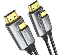 UANTIN Lot de 2 câbles USB C vers HDMI de 0,9 m | USB 3.1 haut débit 4K de type C vers HDMI [compatible Thunderbolt 3/4] avec MacBook Pro/Air, Galaxy S8 à S23, iPhone 15, iPad Pro, iMac, Surface