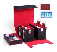 UAONO Boîte de rangement MTG Commander Deck 5 en 1 écran pour plus de 400 cartes pochettes double face - Étui de protection TCG avec compartiment cube (noir)