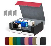 UAONO Boîte de rangement pour cartes à collectionner, plus de 1 800 cartes de commandant en cuir synthétique, fermeture magnétique, pour cartes de jeu magiques (rouge et blanc)