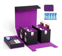 UAONO Boîte de rangement pour cartes MTG Commander Deck 5 en 1 avec écran pour plus de 400 cartes pochettes double face - Étui de protection pour MTG/PTCG/Yugioh/TCG avec compartiment cube (noir et