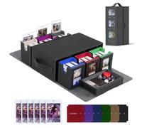 UAONO Commander Deck Box pour MTG, étui modulaire à 6 jeux de cartes avec plateau à dés pouvant contenir plus de 600 cartes à double manchon, boîte de rangement amovible avec 6 porte-cartes