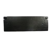 UAP Boîte aux lettres en fonte avec ouverture à 180° - Plaque aux lettres traditionnelle noire pour propriétés d'époque - Fente interne durable avec ressorts en acier inoxydable (plaque aux lettres