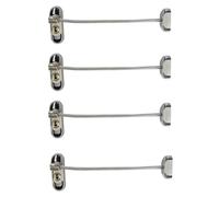 UAP Entrebâilleur de fenêtre avec clé - Verrous de sécurité de fenêtre avec câble de 20 cm, verrous de fenêtre pour la sécurité des enfants, chromé, câble transparent)