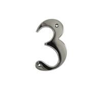 UAP Numéros de maison - Chiffres de porte de 7,6 cm à vis pour porte d'entrée, numéro d'adresse à visser pour portes et portails, police de lettres romaines (numéro 3, chrome poli)
