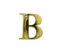 UAP Numéros de maison - Chiffres de porte de 7,6 cm à vis pour porte d'entrée, numéro d'adresse à visser pour portes et portails, police de lettres romaines (lettre B, PVD doré)