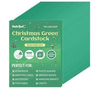 UAP13GR Lot de 25 feuilles de papier cartonné de Noël double face 250 g/m² 21,6 x 27,9 cm