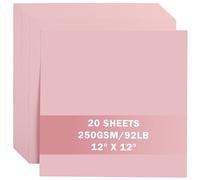 UAP34BP20 Lot de 20 feuilles de papier cartonné rose clair 30,5 x 30,5 cm 250 g/m² épais pour Cricut, scrapbooking, travaux manuels, fabrication de cartes