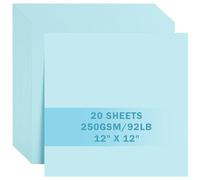 UAP34LB20 Lot de 20 feuilles de papier cartonné bleu clair 30,5 x 30,5 cm 250 g/m² épais pour Cricut, scrapbooking, travaux manuels, fabrication de cartes