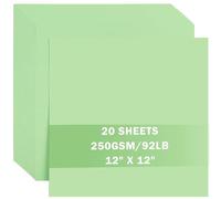 UAP34LG20 Lot de 20 feuilles de papier cartonné vert clair 30,5 x 30,5 cm 250 g/m² épais pour Cricut, scrapbooking, travaux manuels, fabrication de cartes