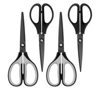 Uaugulft Lot de 4 paires de ciseaux professionnels en acier inoxydable avec lames revêtues de titane, poignée souple, gris/noir/noir