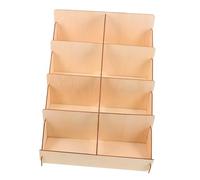UAUWBRZ Présentoir de cartes de vœux en bois à plusieurs niveaux élégant pour cartes postales, photos, marque-pages, rangement polyvalent pour bureaux, comptoirs de vente au détail