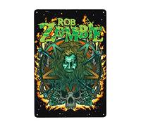 UAXEROU Plaque en métal vintage Rob Singer Zombie pour jardin, garage, maison, café, décoration murale, affiche, 20,3 x 30,5 cm