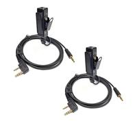 UAYESOK Adaptateur de Casque Talkie-walkie Kenwood 2 Broches vers câble Audio AUX 3,5 mm, Radio avec PTT pour Radio Baofeng Kenwood TYT Wouxun Quansheng pour écouteurs électroniques（2 pièces）