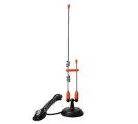 UAYESOK Antenne Radio Mobile Bi-Bande Vhf Uhf 2M/70Cm Antenne De Base Magnétique - Prise Pl259 Avec Câble Coaxial Rg-58 De 13Pieds (4M) Pour Émetteur-Récepteur De Taxi Voiture Vehicel Scanner (Orange)