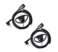 UAYESOK Écouteur en Forme de D Police Security Casque Radio bidirectionnel avec Microphone PTT pour Accessoires Radio bidirectionnels Motorola CP040, CP140, Hytera, Midland (Lot de 2)