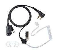 UAYESOK Écouteurs radio 2 broches tube acoustique casque avec microphone PTT et bouchons d'oreille souples pour Midland G7 G7PRO G8 G9 G5 G6 XT60 XT70 M24 M48 GXT550 GXT650 Alan39 Alan42 PMR446