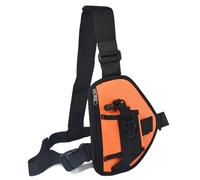 UAYESOK Harnais Poitrine Talkie Walkie, Porte Radio Police, Étui Harnais Tactique Portable Universel avec Sangle Sac Nylon Réglable pour Motorola Baofeng Icom Yaesu Midland President (Orange)