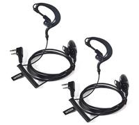 UAYESOK Lot de 2 casques de sécurité 2 broches, de type G, avec microphone PTT et bouchons d'oreilles, compatibles avec Baofeng UV5R 888s UV-82 Kenwood RT24 RT27 eSynic QuanSheng Talkie Walkie
