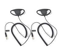 UAYESOK Lot de 2 écouteurs 1 broche de 3,5 mm en forme de D - Haut-parleur de sécurité - Microphone - Avec prises audio de 3,5 mm - Pour radio Motorola Hytera Kenwood