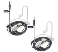 UAYESOK Lot de 2 écouteurs de surveillance secrètes à 1 broche de 3,5 mm, tube acoustique dissimulé, casque de sécurité, talkie-walkie pour haut-parleur, microphone, Motorola Hytera Kenwood Vertex