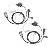 UAYESOK Lot de 2 écouteurs radio de sécurité à 2 broches pour talkie-walkie avec tube acoustique d'air et microphone PTT pour Baofeng UV-5R 888S UV-82 Kenwood Retevis RT29 RT3S esynic WOUXUN