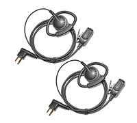 UAYESOK Lot de 2 écouteurs radio réglables à anneau en D 2 broches avec micro PTT pour Motorola DP1400 CP040 CP200 XT420 XT460 GP88 Hytera PD405 PD505 TC620