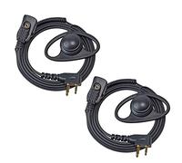 UAYESOK Lot de 2 écouteurs sans fil avec microphone PTT - En forme de D - 2 broches - Pour Midland G9 G7 PRO G8 G9 G5 G6 XT60 XT70 M24 M48 M99 GXT650 Alan39 Alan42 XTR