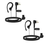 UAYESOK Lot de 2 Oreillette 2 Broches en Forme de G pour Talkie-Walkie, Sécurité Radio Casque Écouteurs avec Microphone PTT pour Motorola CP040 DP1400 GP300 XT420 XT460 Hytera PD405 PD505（2 pièces）