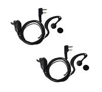 Uayesok - Lot de 2 oreillettes de sécurité pour talkie-walkie en forme de G avec microphone push-to-talk pour Kenwood Baofeng UV-5R UV-82 Midland Wouxun 2 voies