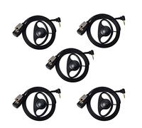 UAYESOK Lot de 5 écouteurs en forme de D 1 broche 2,5 mm avec micro PTT pour Motorola Talkabout tlkr T92 H20 PMR446 T42 XT180 T82 Extreme T62 T61 Cobra Police Security