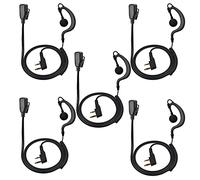 UAYESOK Lot de 5 écouteurs radio en forme de G 2 broches pour talkie-walkie Baofeng UV-5R Kenwood TK-2107 TK-3501 Midland G10 Retevis RT24 RT22 RT27 Protalk Radio bidirectionnelle avec micro PTT