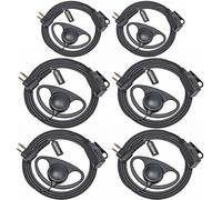 UAYESOK Lot de 6 écouteurs radio en forme de D à 2 broches pour talkie-walkie Motorola CP040 DP1400 GP88 GP300 XT420 XT460 Hytera PD405 PD505 BD505