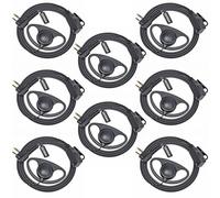 UAYESOK Oreillette radio 2 broches en forme de D pour Motorola CP040 DP1400 GP88 GP300 XT420 XT460 Hytera PD405 PD505 BD505 BD505 Casque radio avec microphone PTT (8 pièces)