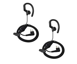UAYESOK Oreillette Radio bidirectionnel en Forme de G Casque avec Microphone PTT Compatible avec Motorola 2 Broches CP040 CP140 DP1400 XT420 XT460 Hytera Midland Security Talkie Walkie (2 PCS)