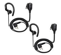 UAYESOK Oreillette radio de sécurité à 2 broches pour Motorola DP1400 CP040 GP300 XT420 XT460 HYTERA HYT PD405 PD505 Radio 2 voies en forme de G avec micro PTT 2 broches (2 pièces)